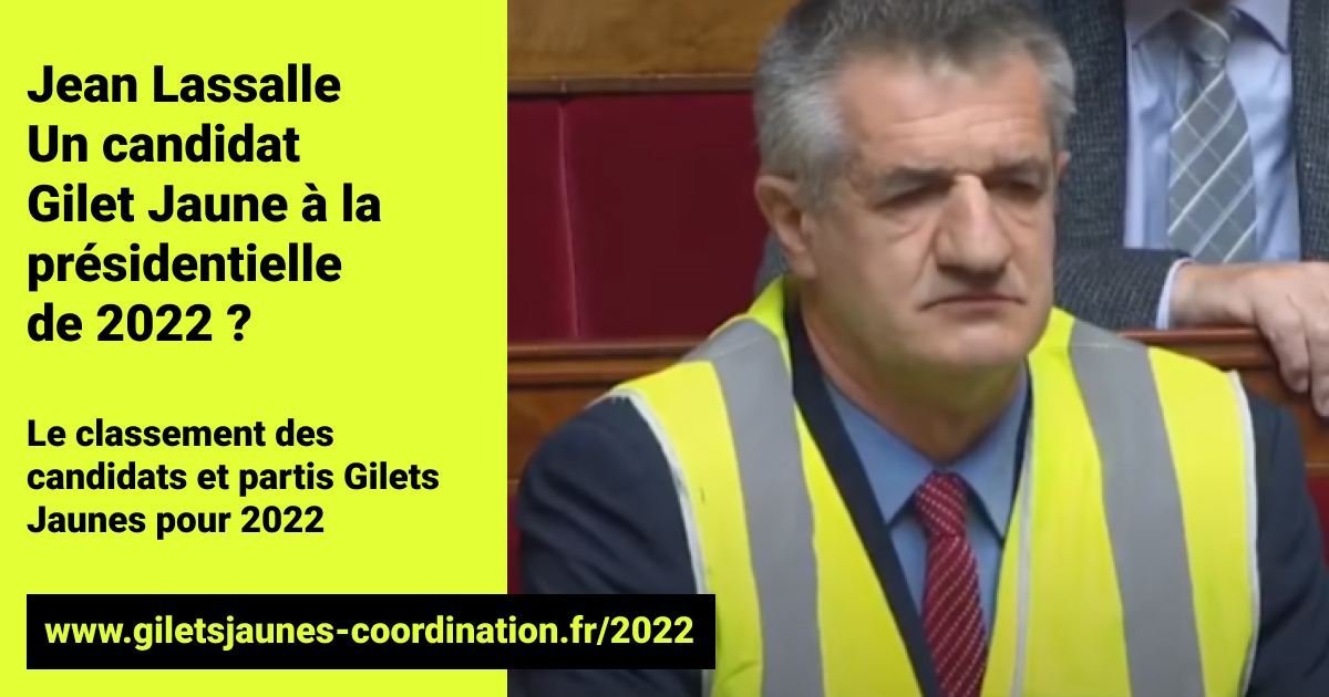 candidat gilet jaune a la presidentielle de 2022 Jean Lassalle